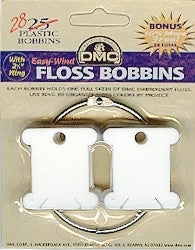 DMC Plastic bobbins 28/pkg
Includes 2-1/2" metal ring